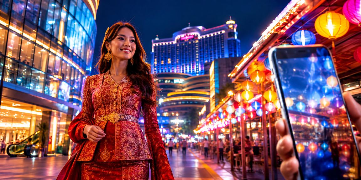 Pemain di Genting Highlands menggunakan telefon untuk akses platform loteri 254 mudah alih